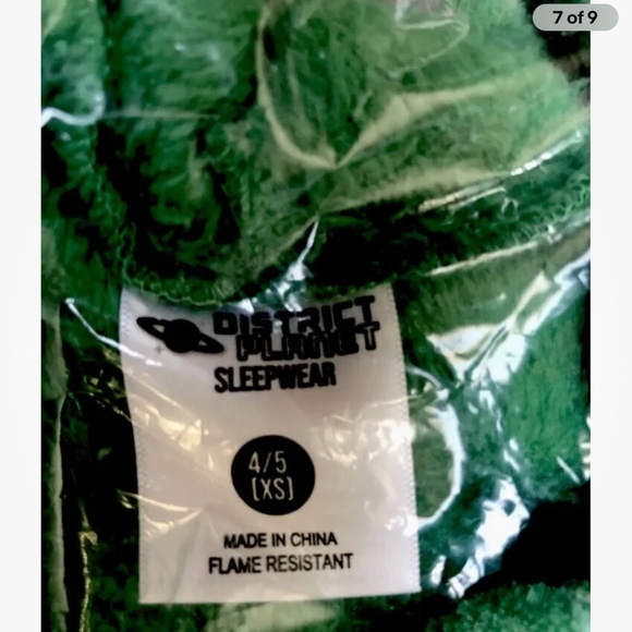 Green Dinosaur Hooded Fleece Cover Up, Robe XS (4-5) NEW - Picture 7 of 9